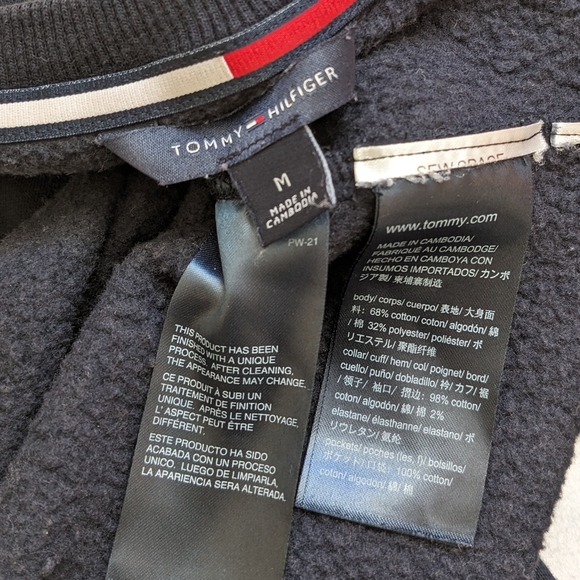 Tommy Hilfiger Sweatshirt Dress Women M Navy Blue Fleece Lined Athleisure Sporty - Picture 2 of 5